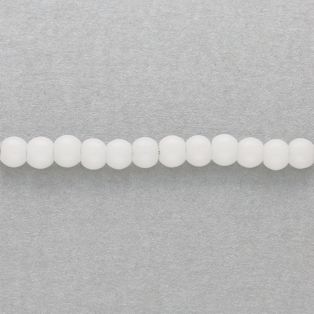 Glasperlen rund - 4 mm - Weiss - PerlineBeads