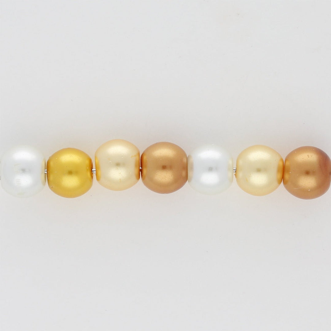 Glasperlen rund - 6 mm - Caramel Mix - PerlineBeads