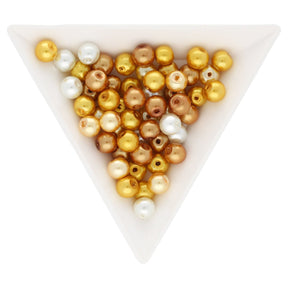 Glasperlen rund - 6 mm - Caramel Mix - PerlineBeads