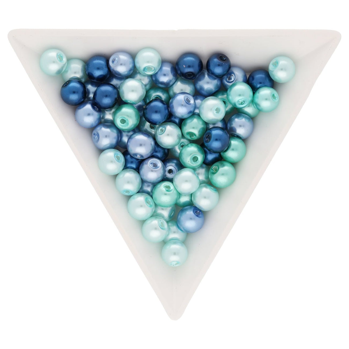 Glasperlen rund - 6 mm - Carribean Blue Mix - PerlineBeads