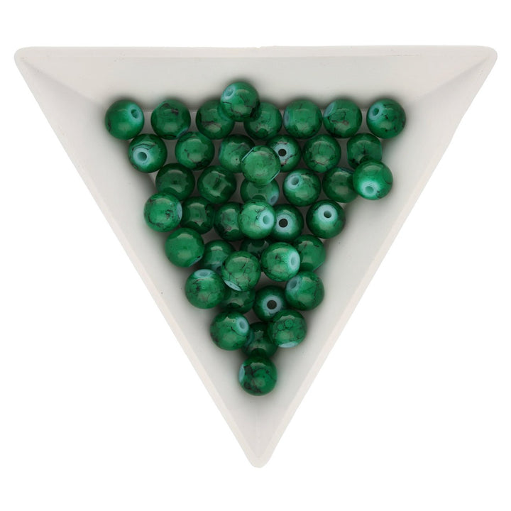 Glasperlen rund - 6 mm - Green - PerlineBeads