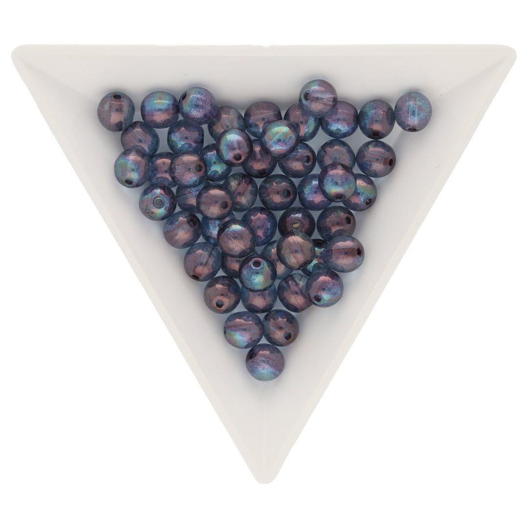 Glasperlen rund - 6 mm - Luster Transparent Amethyst - PerlineBeads