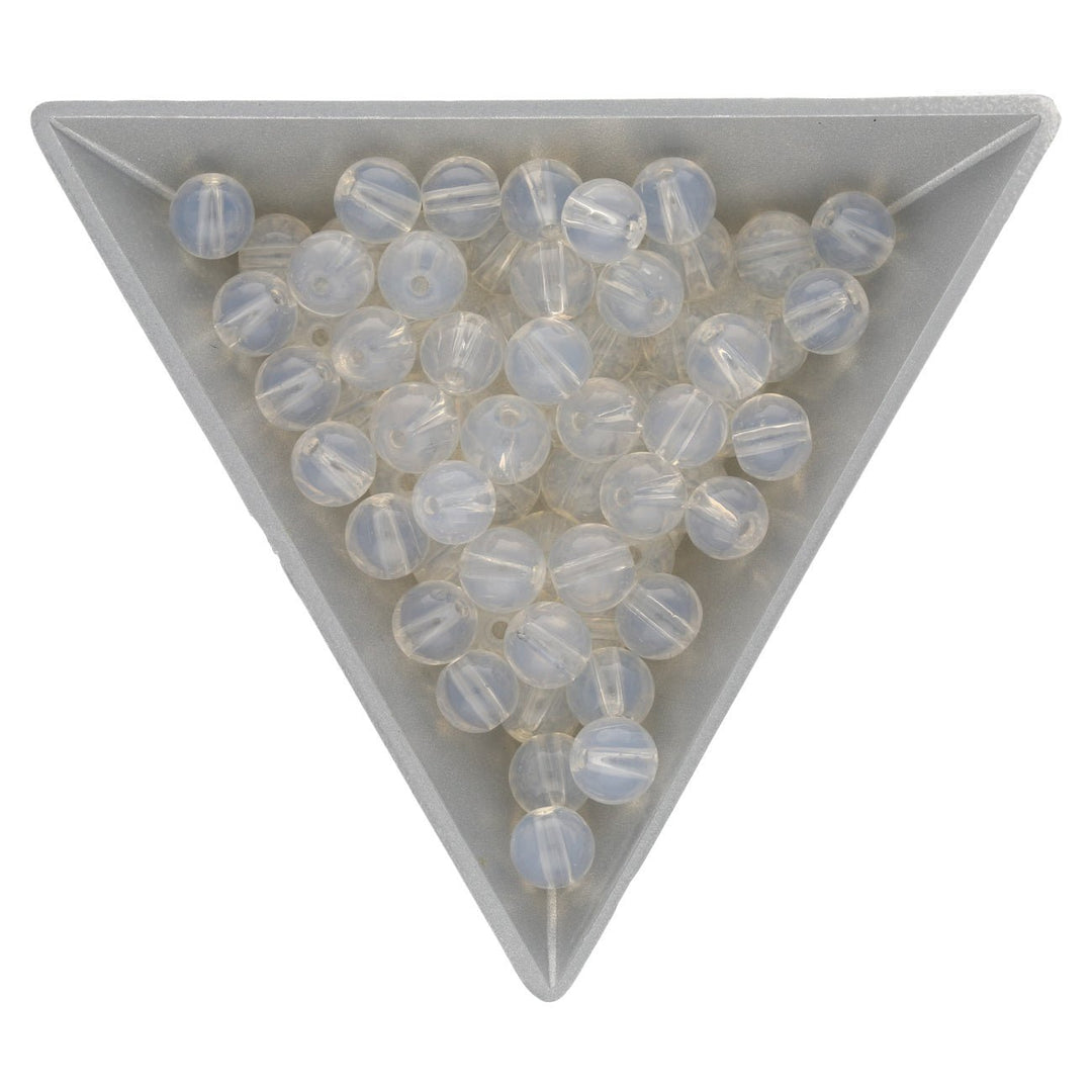 Glasperlen rund - 6 mm - Nachahmung von Opalit - PerlineBeads