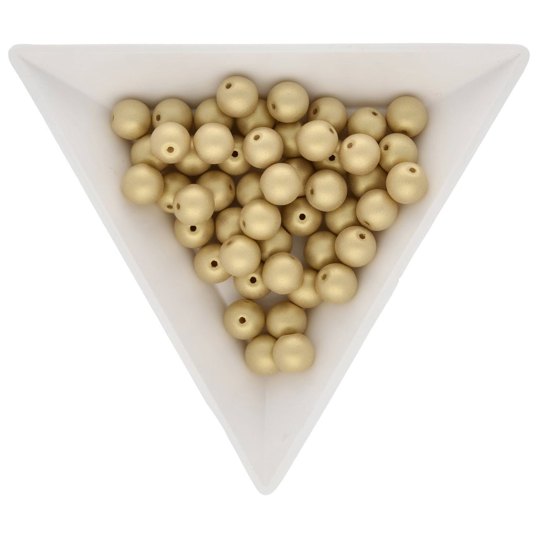 Glasperlen rund - 6 mm - Powdery Light Gold - PerlineBeads