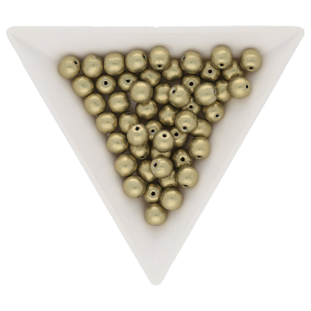 Glasperlen rund - 6 mm - Saturated Metallic Limelight - PerlineBeads