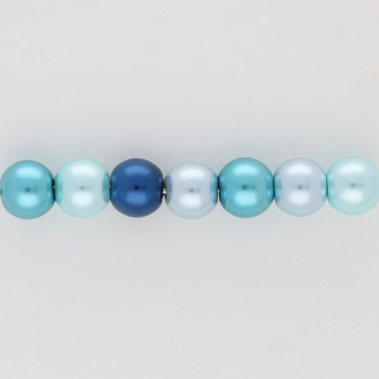 Glasperlen rund - 8 mm - Carribean Blue Mix - PerlineBeads