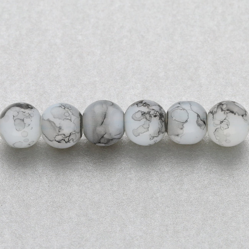 Glasperlen rund - 8 mm - Fogg - PerlineBeads