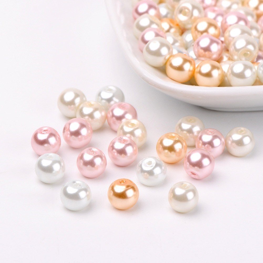 Glasperlen rund - 8 mm - Light Rose Mix - PerlineBeads