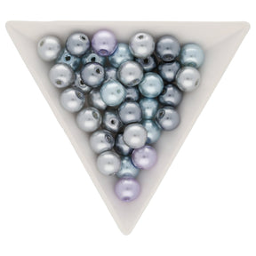 Glasperlen rund - 8 mm - Silver-Grey Mix - PerlineBeads