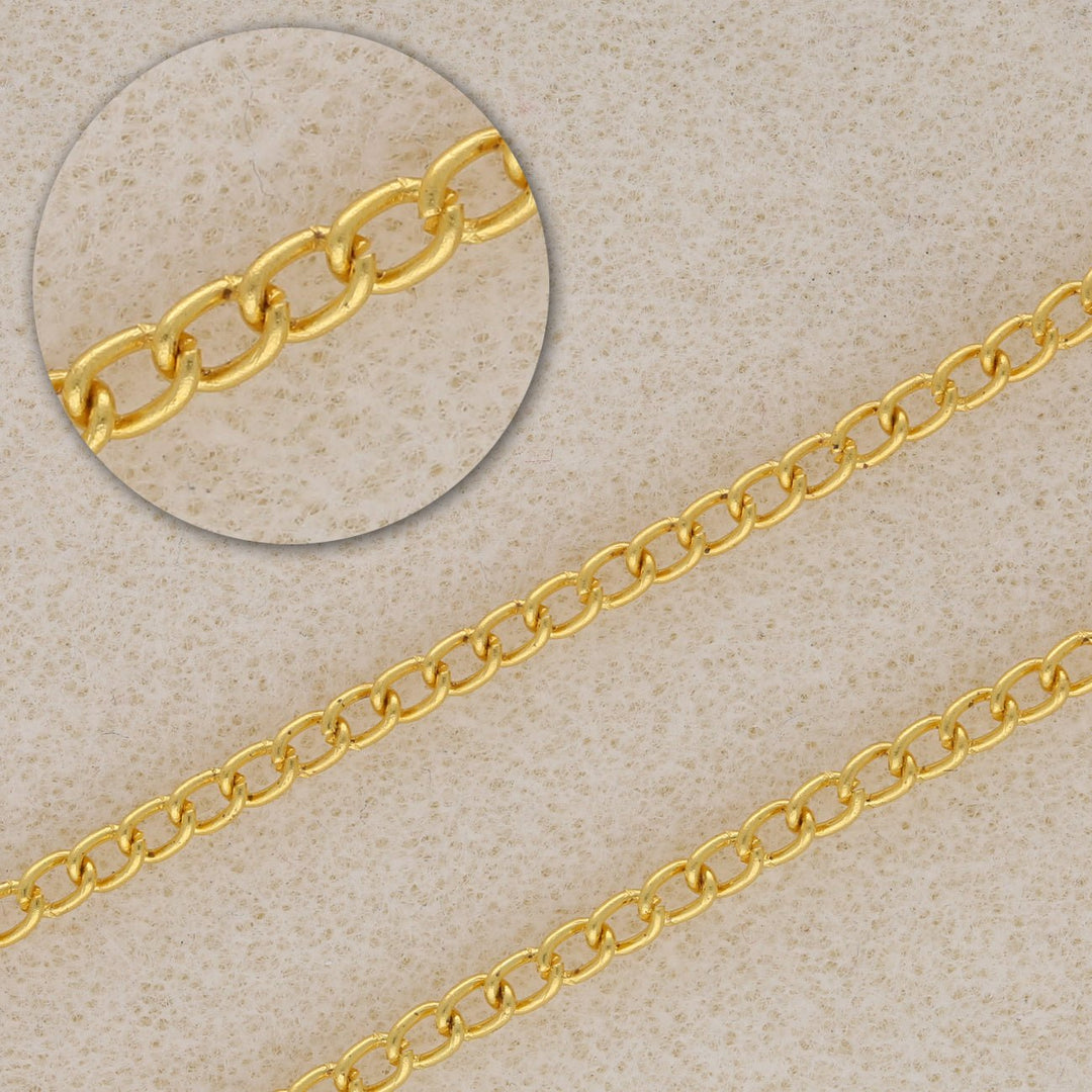 Gourmette Kette, Farbe Gelbgold - PerlineBeads