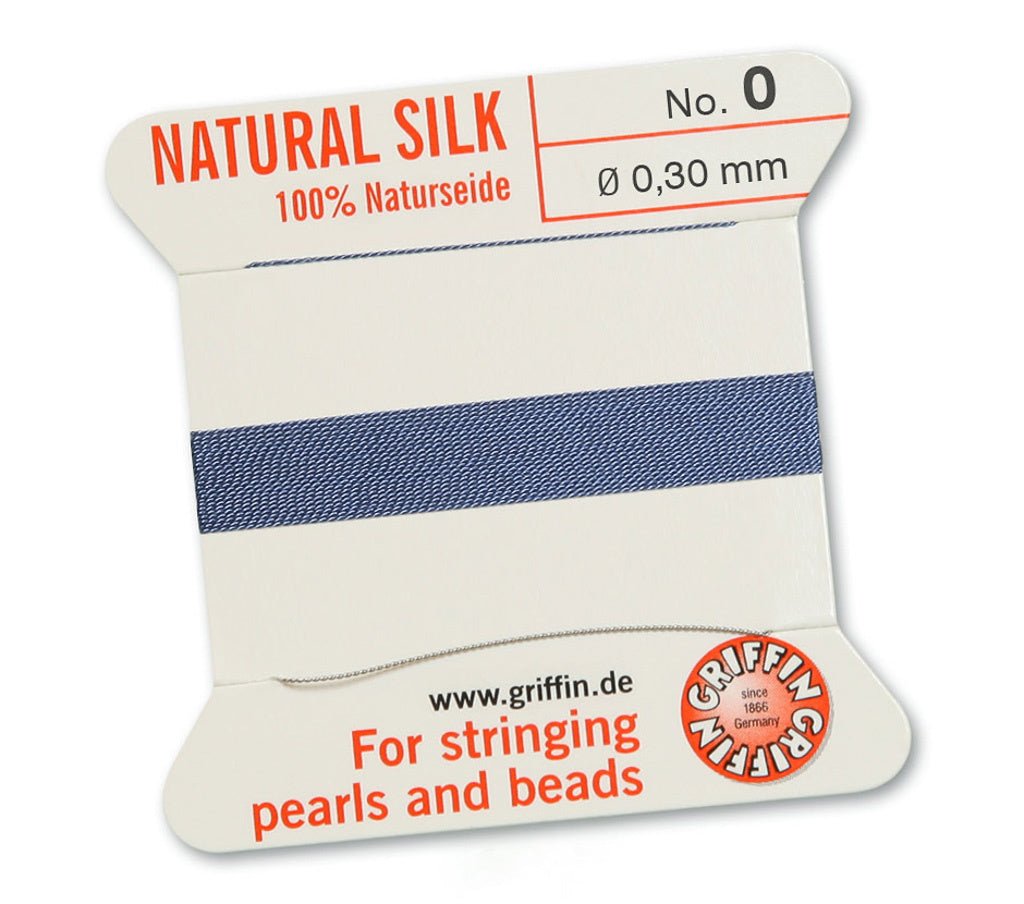 Griffin Perlseide – 100% Naturseide – No. 0 (0,30 mm) - Blau - PerlineBeads
