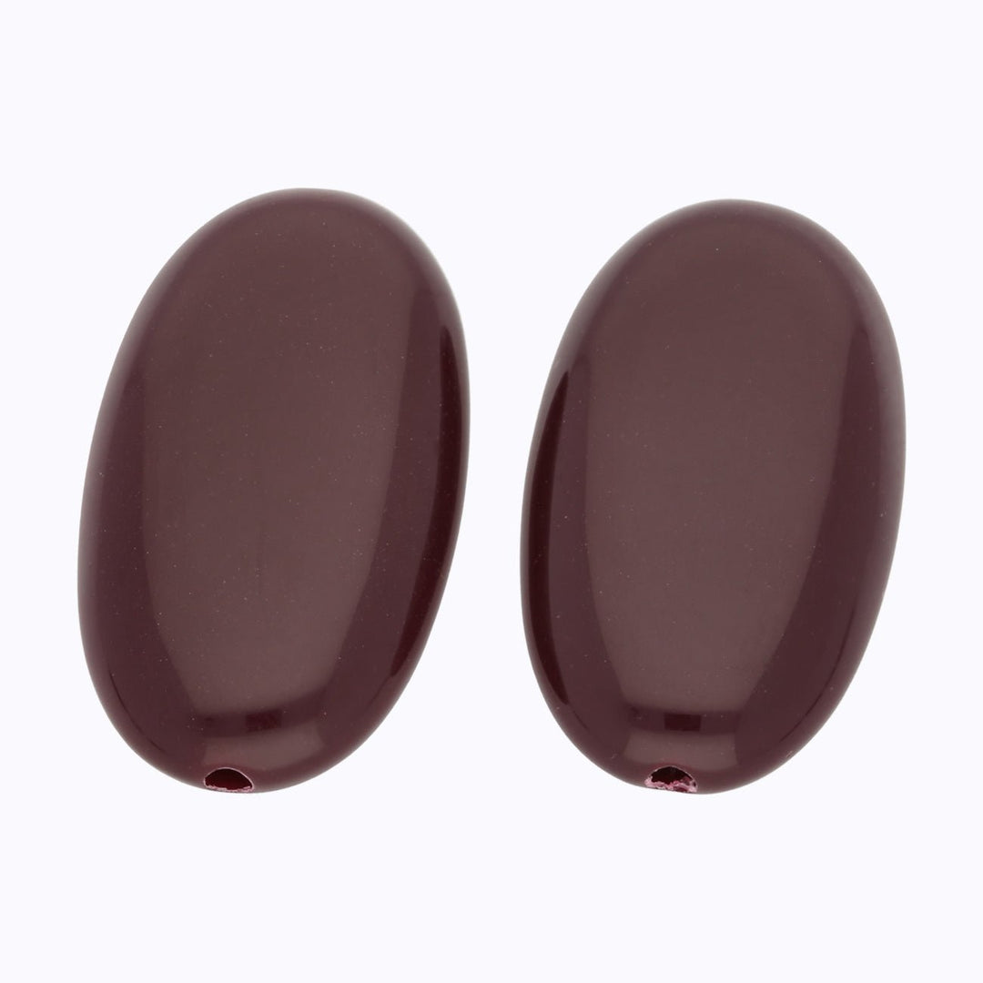 Grosse Ovale Acrylperle - Dark Brown - PerlineBeads