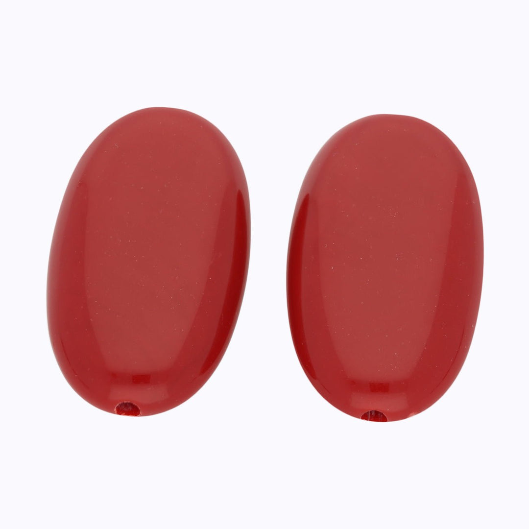 Grosse Ovale Acrylperle - Dark Red - PerlineBeads