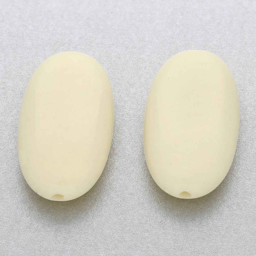 Grosse Ovale Acrylperle - White - PerlineBeads