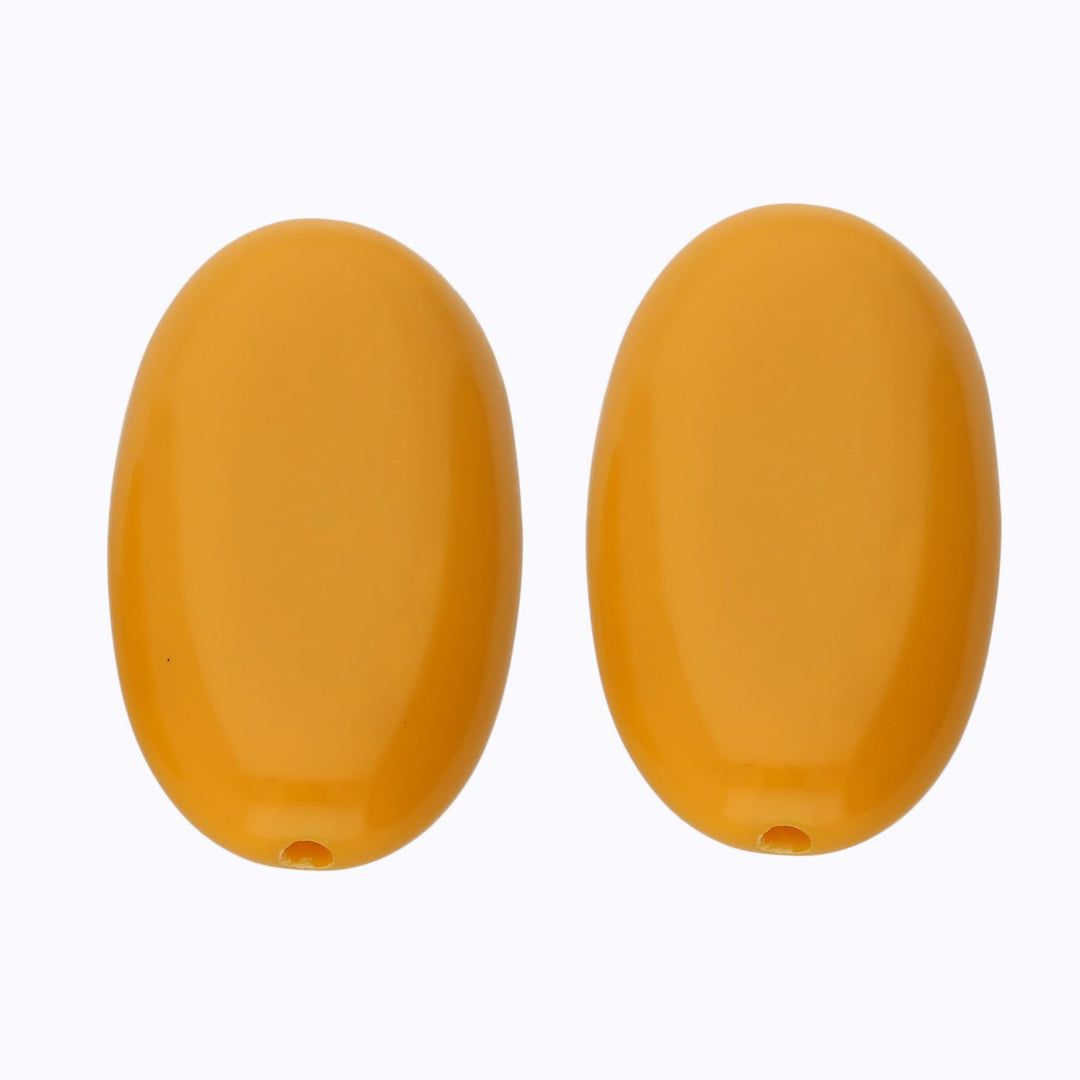 Grosse Ovale Acrylperle - Yellow - PerlineBeads