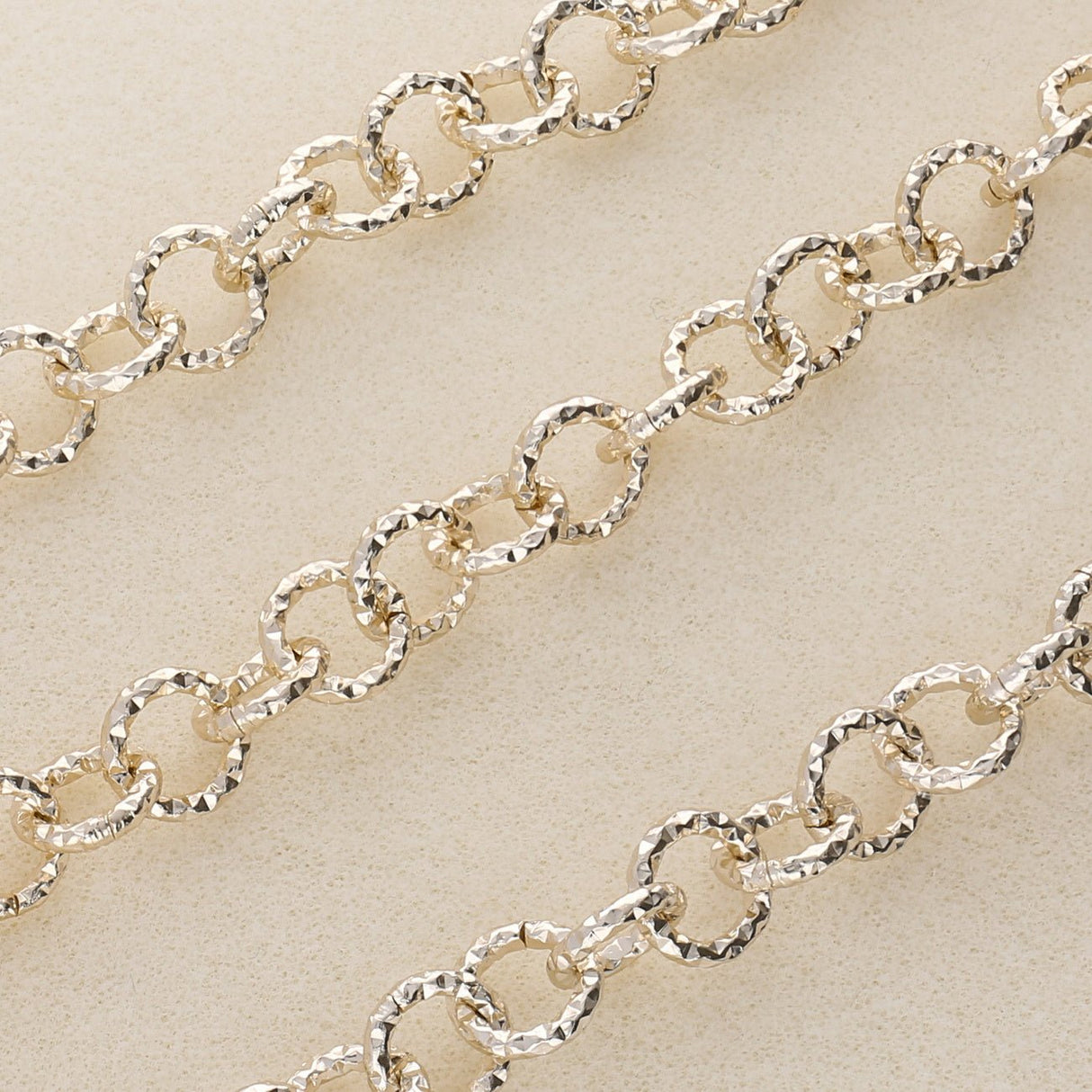 Grossmaschige Aluminiumkette - hellgold - PerlineBeads