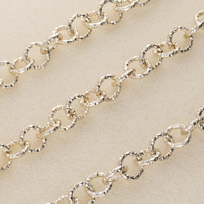 Grossmaschige Aluminiumkette - hellgold - PerlineBeads