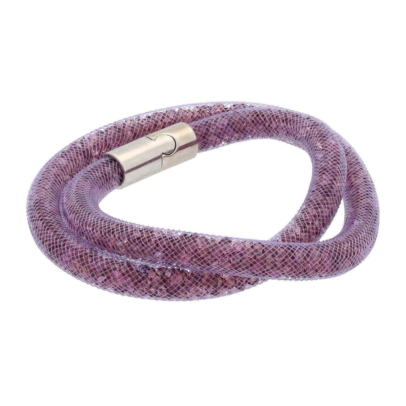 Halskette, röhrenförmig mit funkelnden Kristallen – Farbe Amethyst - PerlineBeads