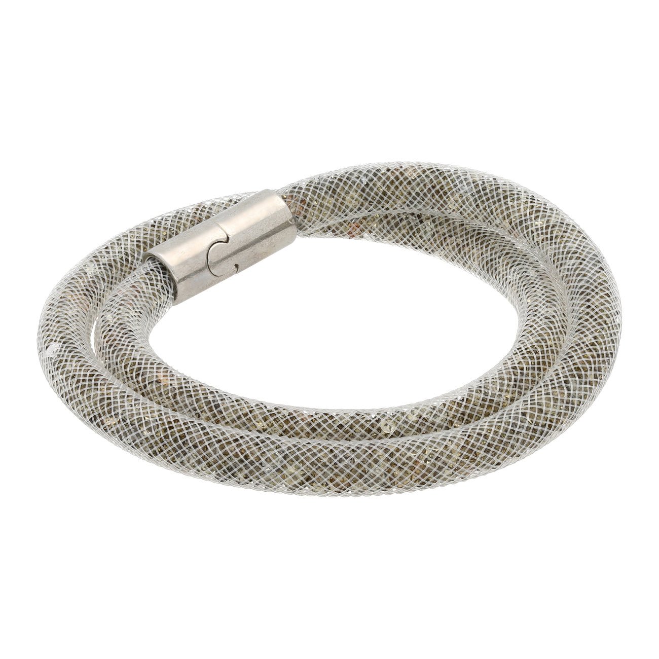 Halskette, röhrenförmig mit funkelnden Kristallen – Farbe Silver Night - PerlineBeads