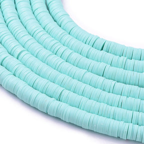 Heishi-Perlen aus Polymerpaste 6 mm – Aquamarine - PerlineBeads