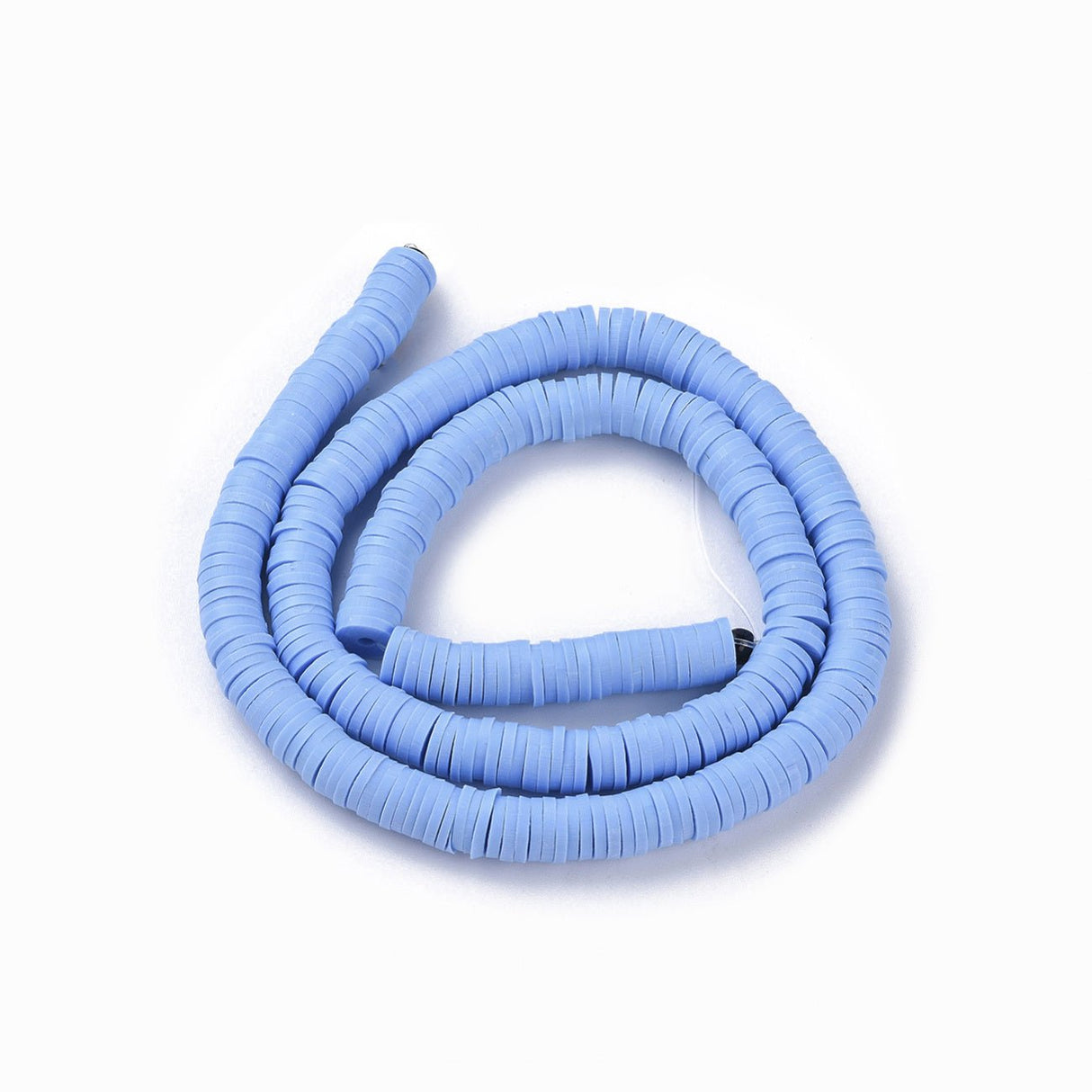 Heishi-Perlen aus Polymerpaste 6 mm – Cornflower Blue - PerlineBeads