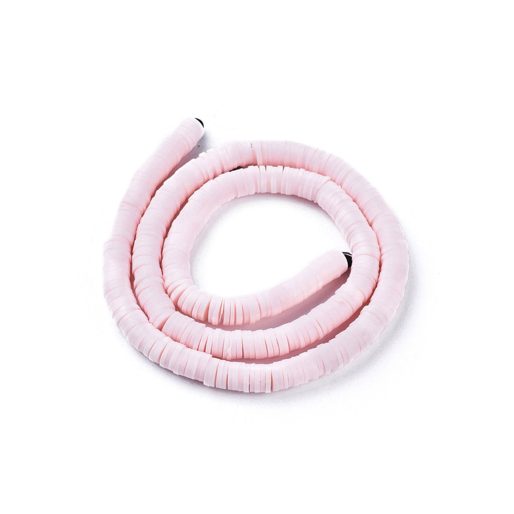 Heishi-Perlen aus Polymerpaste 6 mm - Pastel Pink - PerlineBeads