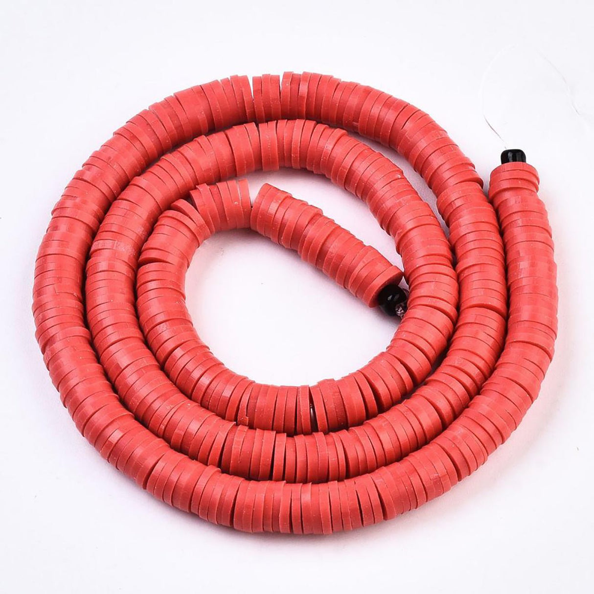 Heishi-Perlen aus Polymerpaste 6 mm – Red - PerlineBeads