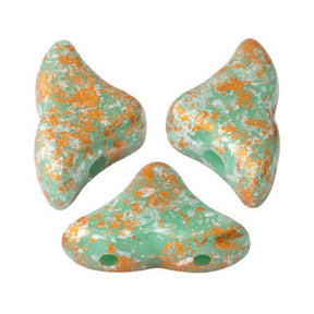 Hélios® par Puca® - Opaque Green Turquoise Tweedy - PerlineBeads
