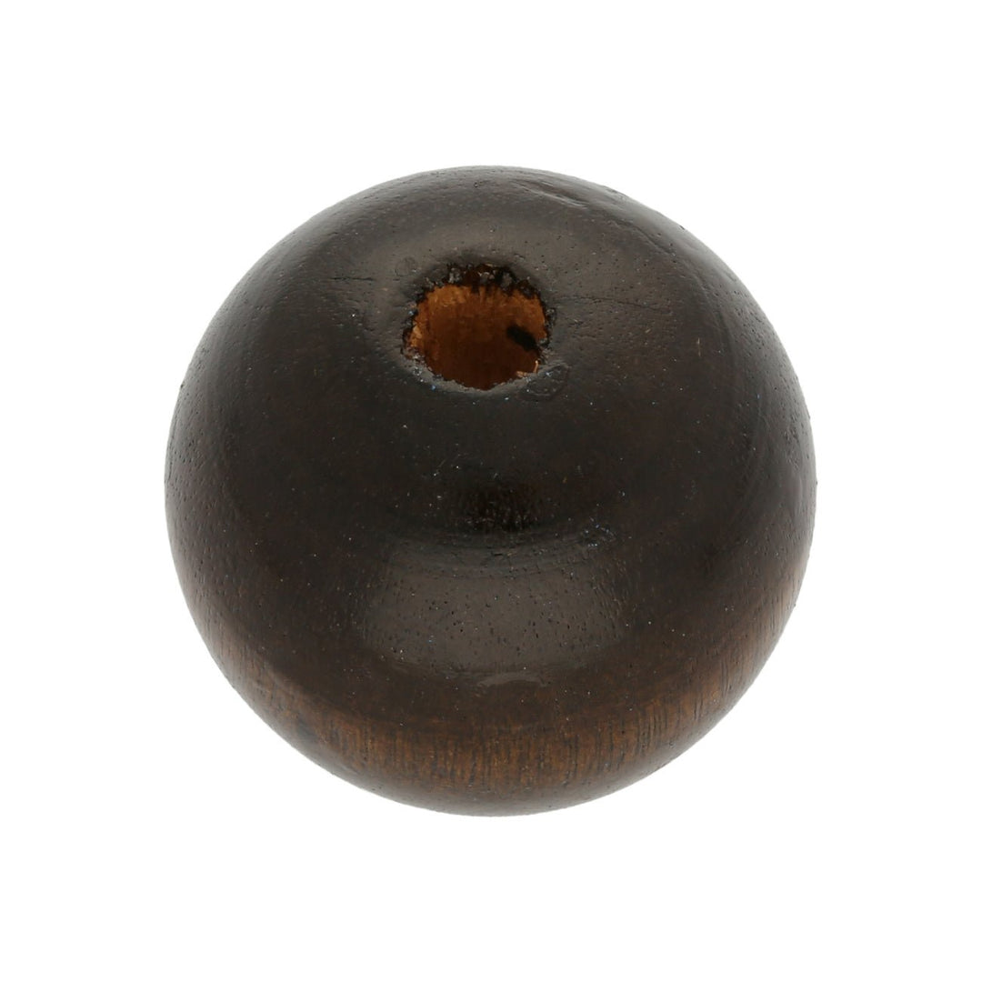 Holzperle 25 mm – dunkelbraun gefärbt (6 Stk.) - PerlineBeads
