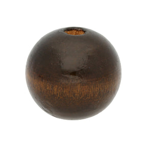 Holzperle 25 mm – dunkelbraun gefärbt (6 Stk.) - PerlineBeads