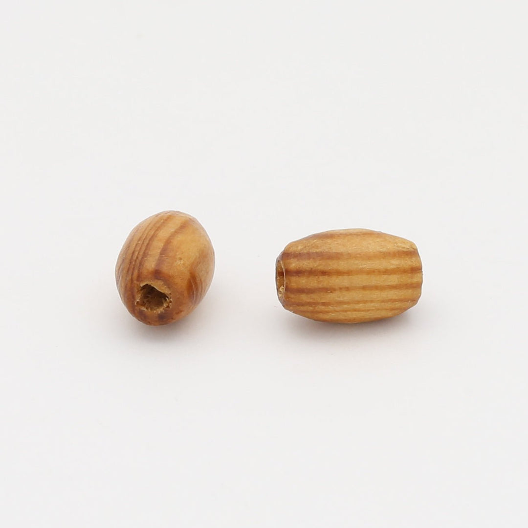 Holzperlen oval 8 x 5,5 mm - Sattelbraun - PerlineBeads