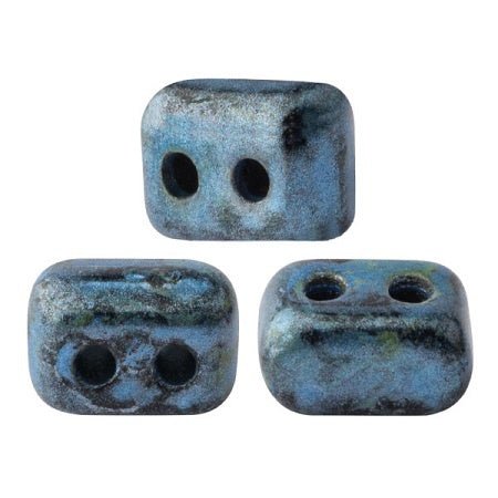 Ios® par Puca® - Metallic Mat Blue Spotted - PerlineBeads