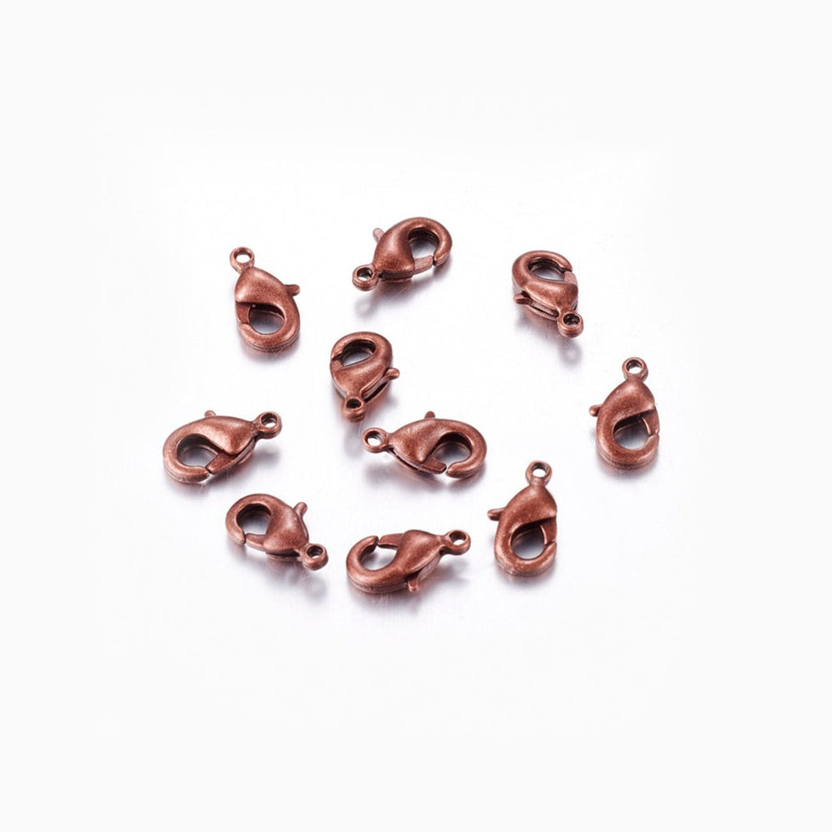 Karabinerverschluss 10 mm – Kupferfarbe (10 Stk) - PerlineBeads