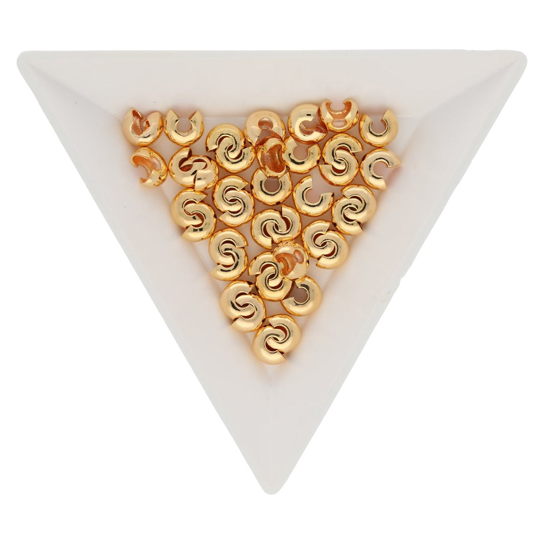 Kaschierperle für Quetschperlen 5 mm - vergoldet - PerlineBeads