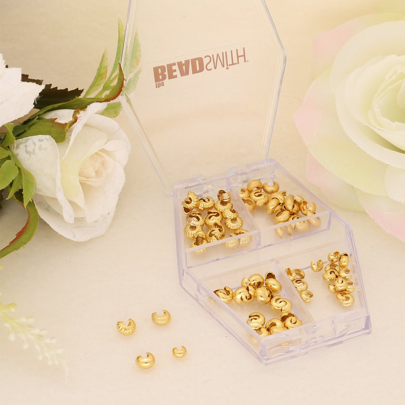 Kaschierperle vergoldet sortiert - PerlineBeads