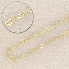 Kette mit herzförmigen Gliedern, Farbe Gold - PerlineBeads