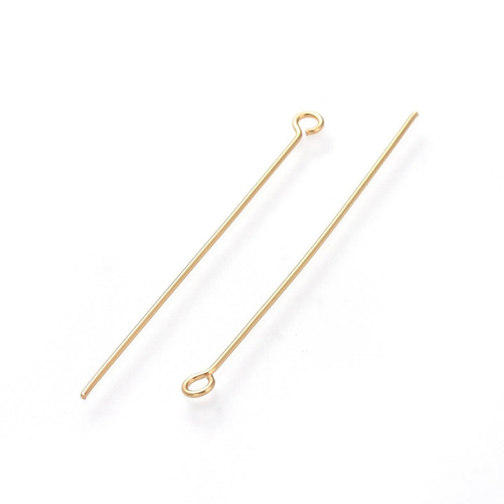 Kettelstift mit Öse 45 mm – Edelstahl, Farbe Gold - PerlineBeads