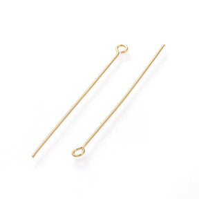 Kettelstift mit Öse 45 mm – Edelstahl, Farbe Gold - PerlineBeads