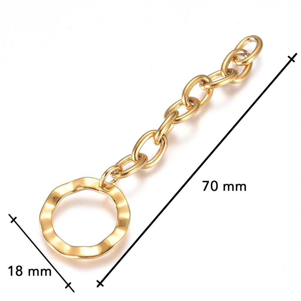 Goldige Kettenverlängerung mit dekorativen Ring - Farbe Gold - PerlinBeads