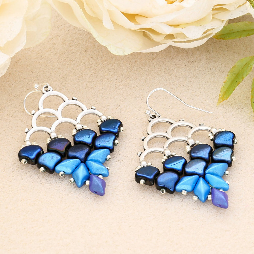 Kit für Ohrringe “Mermaid” - Blau - PerlineBeads