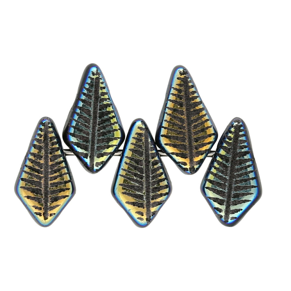 Kite Bead 9x5 mm - Jet Laser Cut - Feather - PerlineBeads