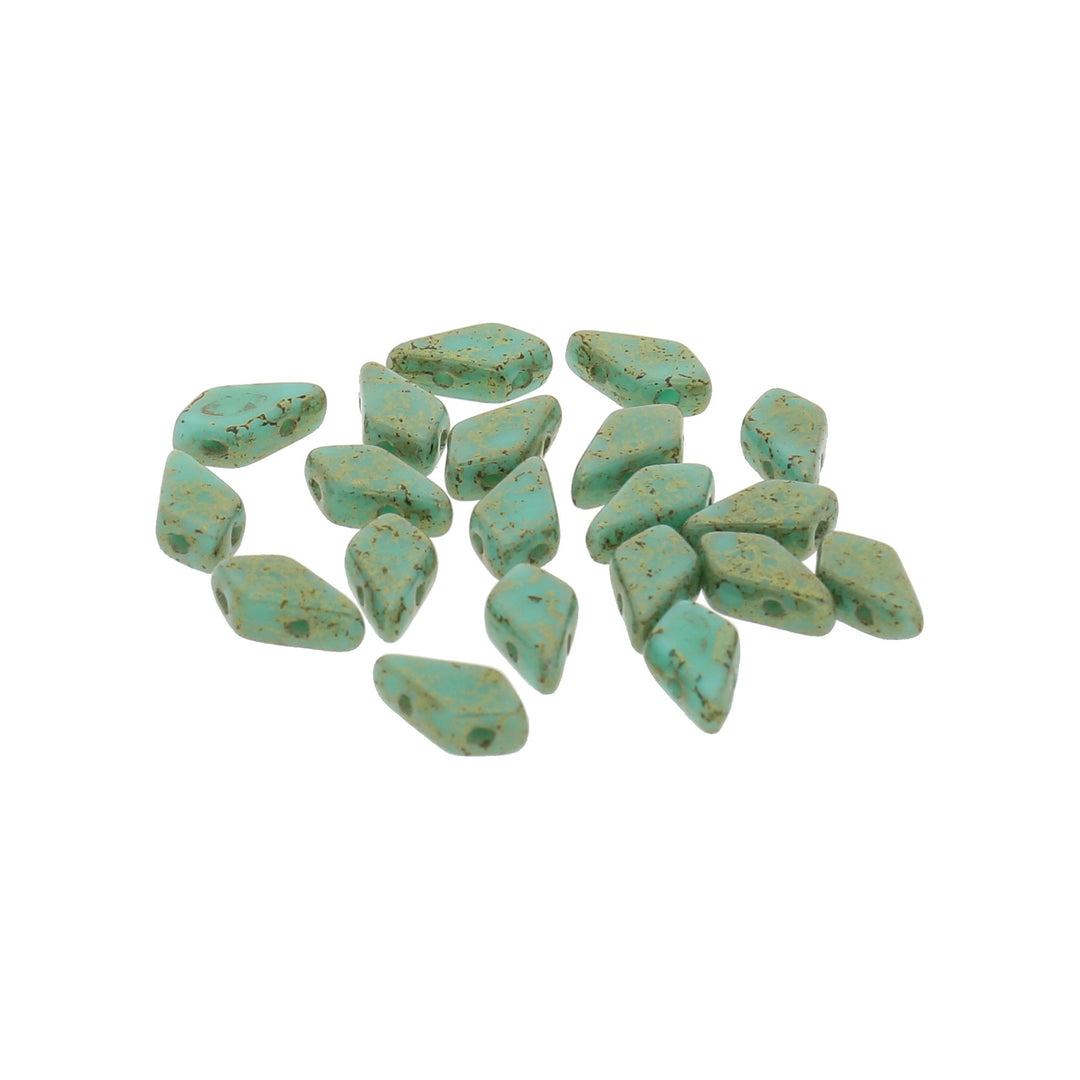 Kite Bead 9x5 mm - Turquoise Green Lumi - PerlineBeads