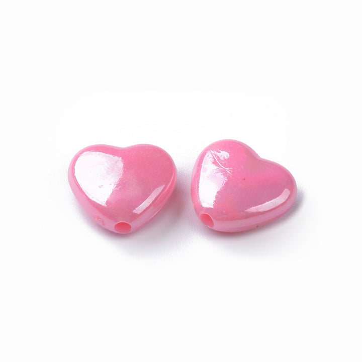 Kleine Acryl-Perlen Herzform – Farben-Mix - PerlineBeads