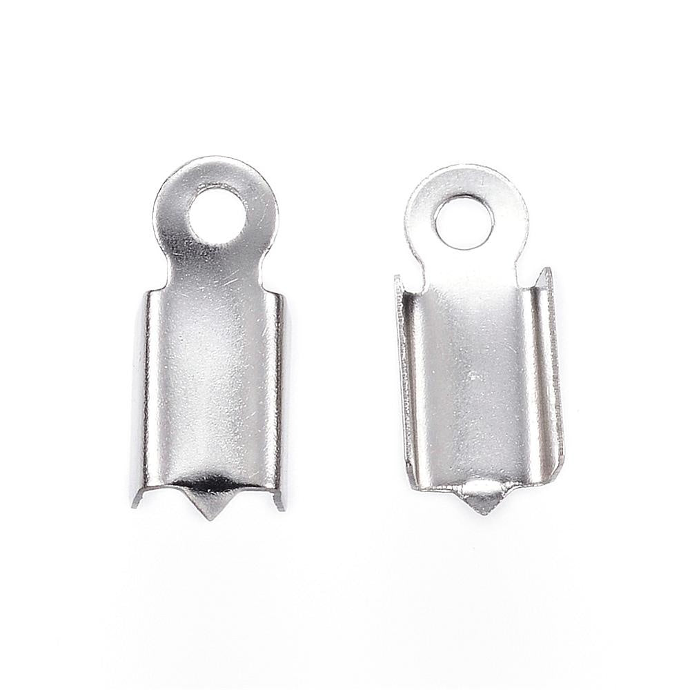 Klemmen für Kordel – Edelstahl – 10 x 4 mm - PerlineBeads
