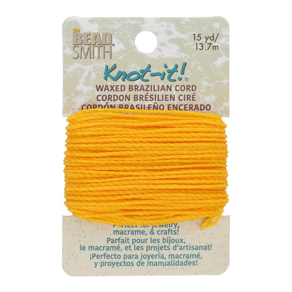 Knot-it! Gewachste brasilianische Kordel - Golden Yellow - PerlineBeads
