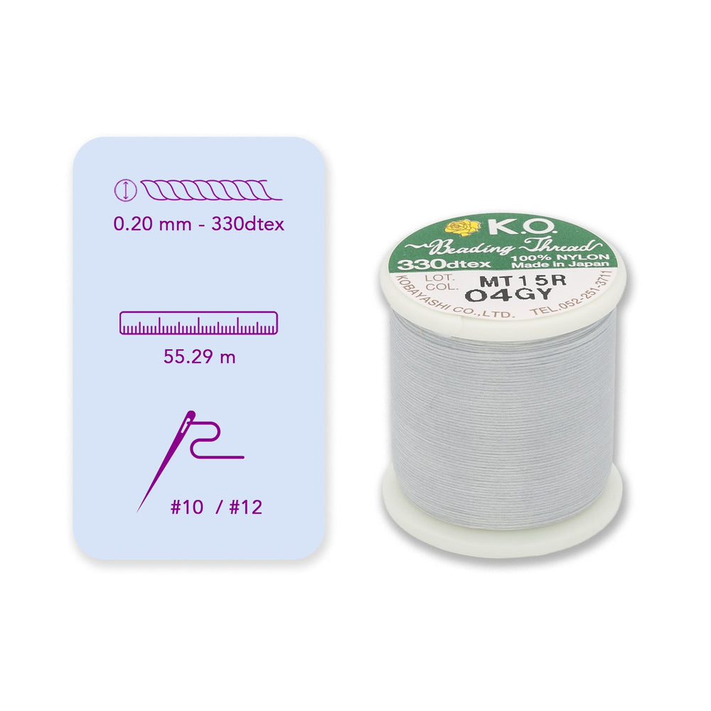 K.O. Perlengarn 330dtex - Grau - PerlineBeads