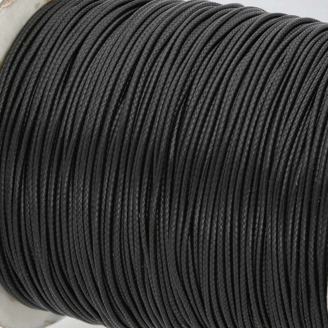 Kordel aus gewachstem Polyester 1,5 mm - schwarz - PerlineBeads
