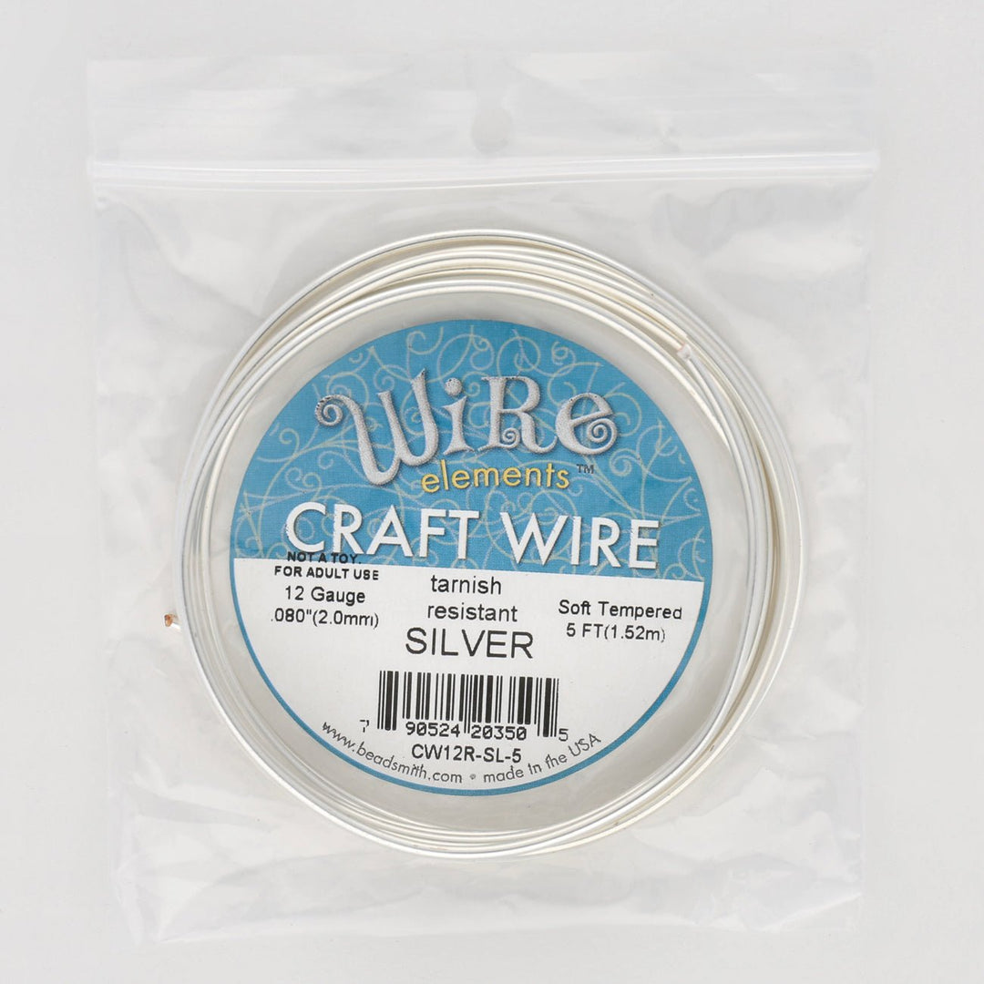 Kupferdraht: Craft Wire – 12 Gauge – Silver Tarnish Resistant - PerlineBeads