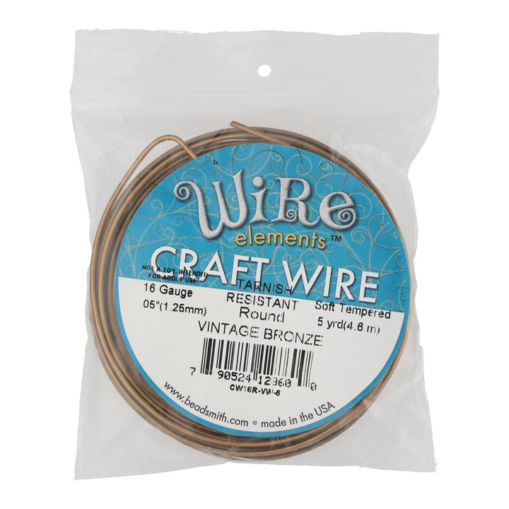 Kupferdraht: Craft Wire – 16 Gauge – Vintage Bronze Tarnish Resistant - PerlineBeads