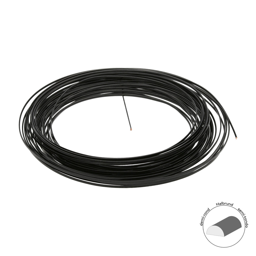 Kupferdraht Halbrund: Wire Elements™ – 18 Gauge – Black - PerlineBeads